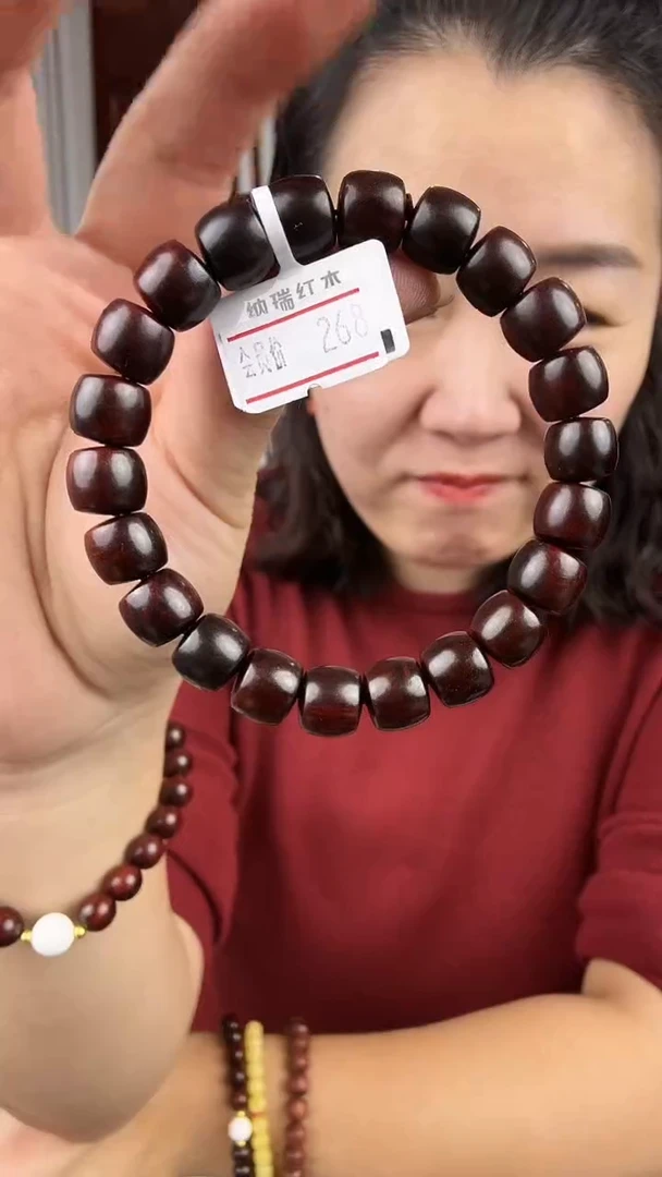 檀香紫檀（小叶紫檀）小叶紫檀卡0910桶珠手串