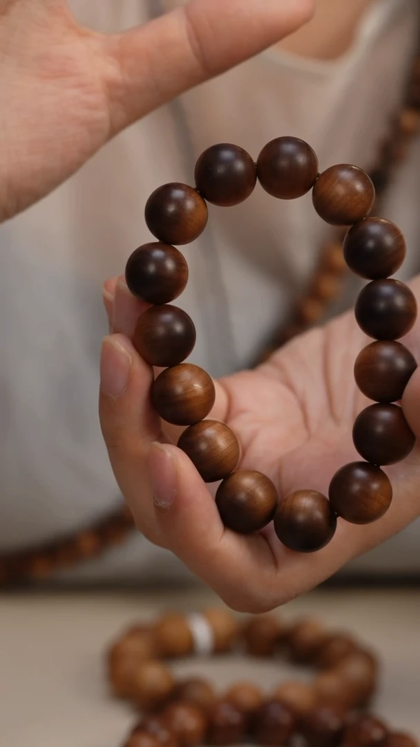 檀香木手串/手链欢**爸老山檀香1.5圆珠单圈供奉料沉水