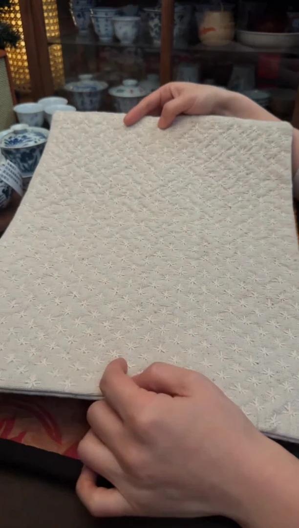 【闪购商品】织绣Cici手作刺子绣植物染柿染茶席-509