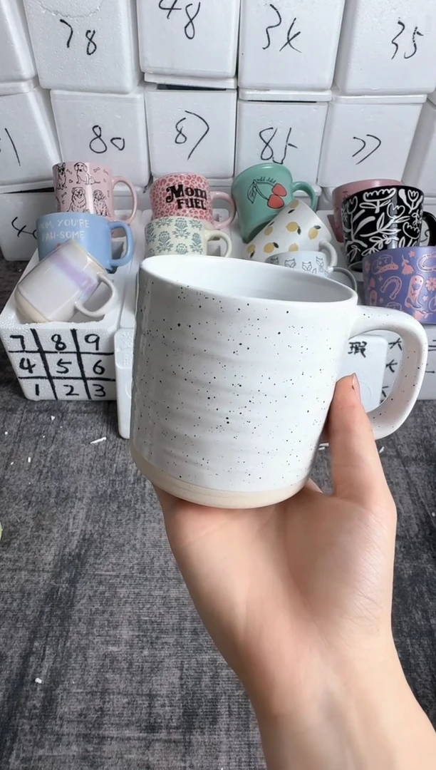 【闪购商品】陶瓷盖子款微瑕白色杯子