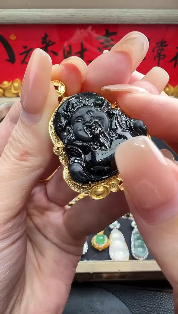 吊坠(不含链)18K金镶嵌翡翠勿拍