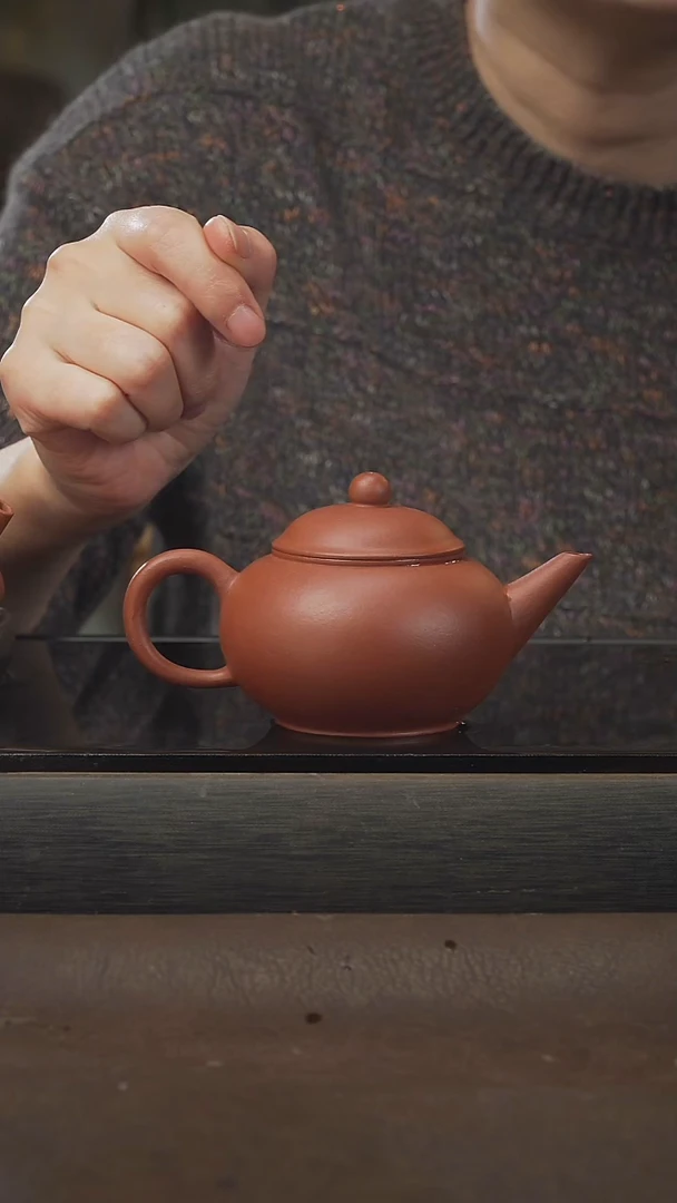 茶壶紫砂水平，朱泥，200cc