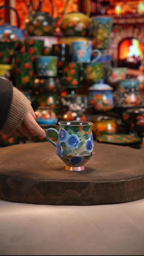 油画  釉下彩   杯子