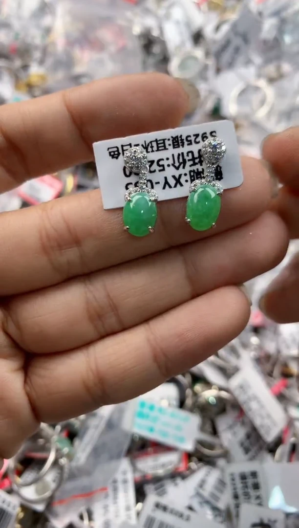 银S925镶嵌戒指翡翠999----4