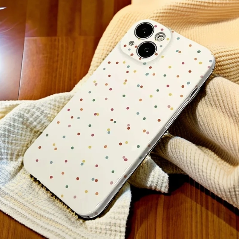 【圆点白底】适用于苹果/vivo/华为/oppo/小米菲林壳手机壳创意