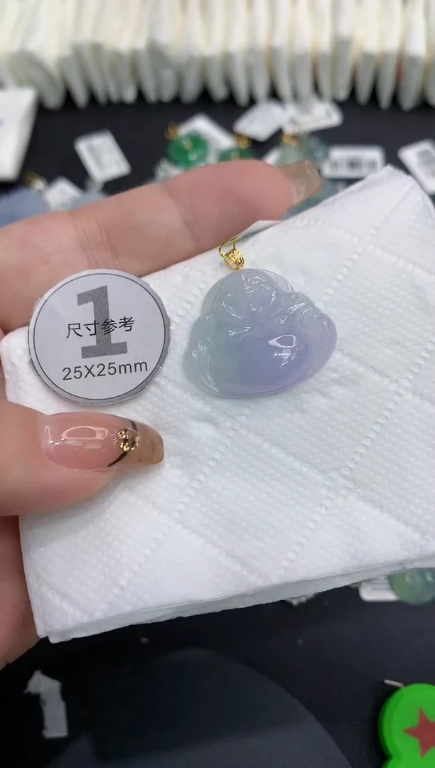 吊坠(不含链)18K金镶嵌翡翠11