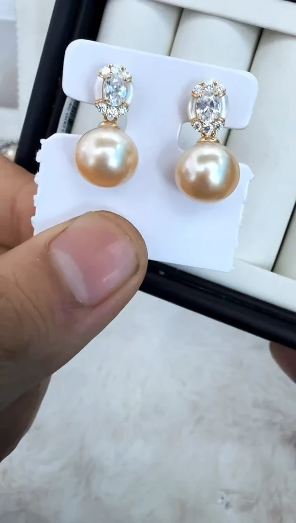 【闪购商品】海水珍珠耳饰银S925镶嵌耳钉