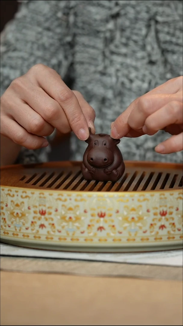 茶壶紫砂茶宠 河马