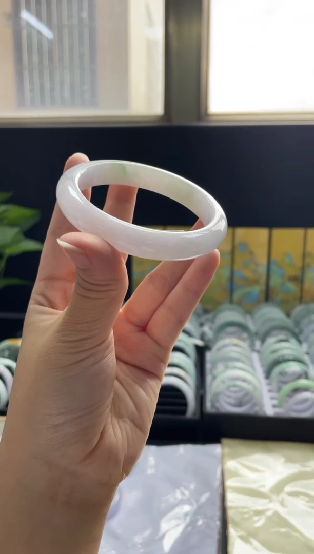 未镶嵌手镯翡翠天然缅甸A货翡翠手镯57-59圈口