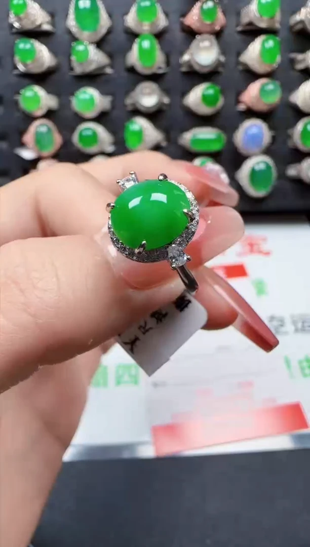 【闪购商品】翡翠戒指银S925镶嵌1651