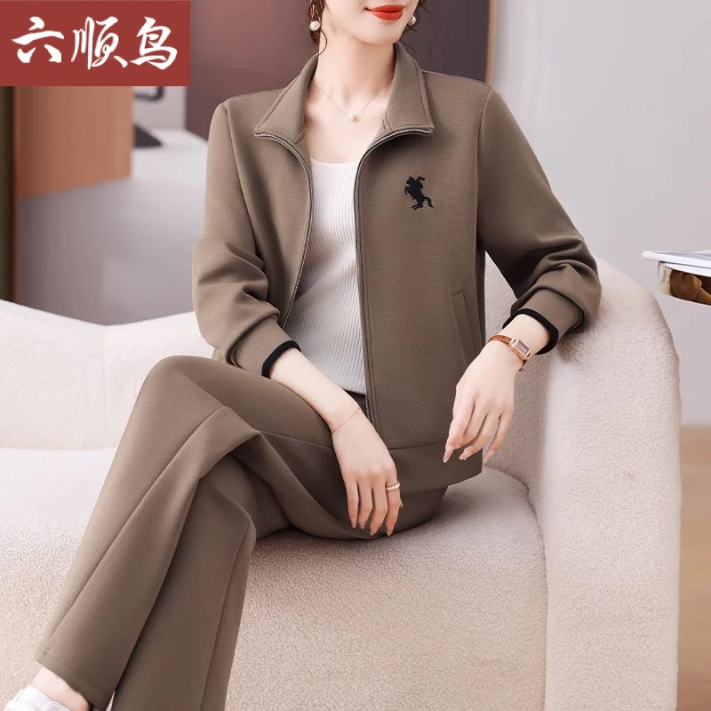 中年春装品牌外套中老年女装妈妈装运动套装女春秋新款两件套减龄