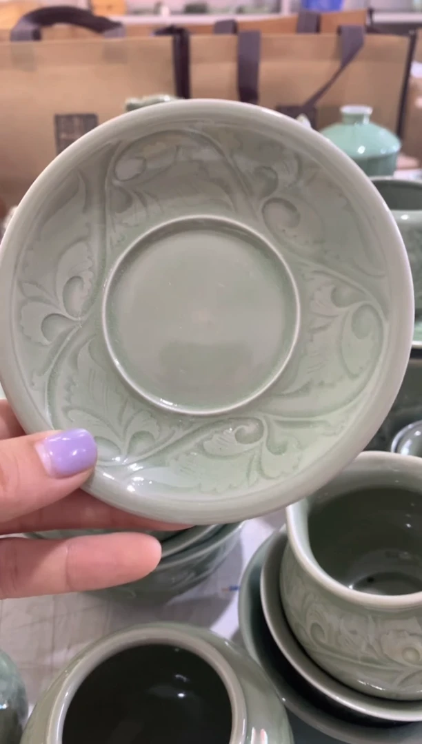 瓷片香灰胎盖碗【底托】  微瑕处理 一个
