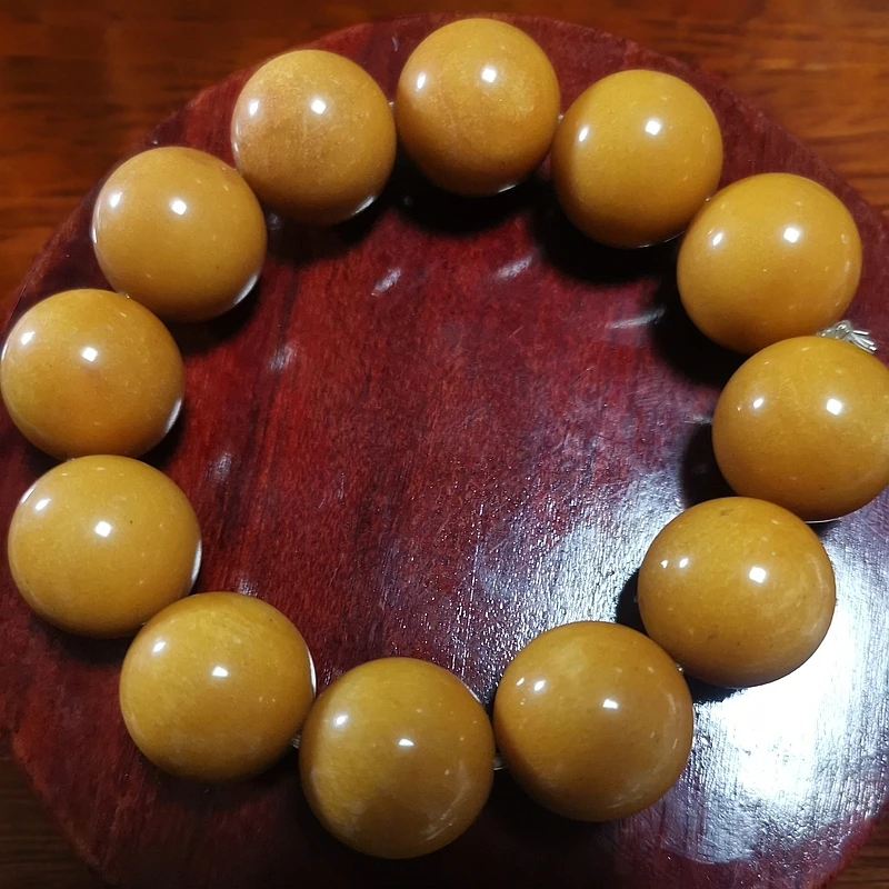 和田玉山料黄沁手串