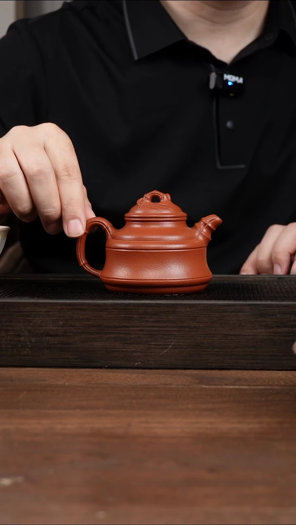 茶壶紫砂朱泥全手竹鼎      200CC