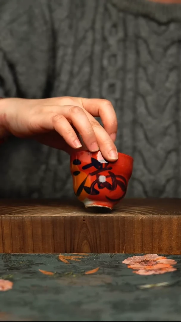 杯釉下彩手工手绘同款陶器