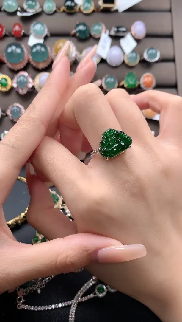 【闪购商品】翡翠戒指银S925镶嵌3213123