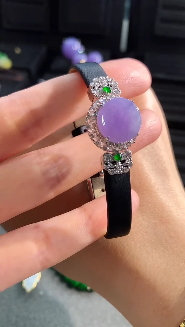 【闪购商品】翡翠手链18K金镶嵌手饰