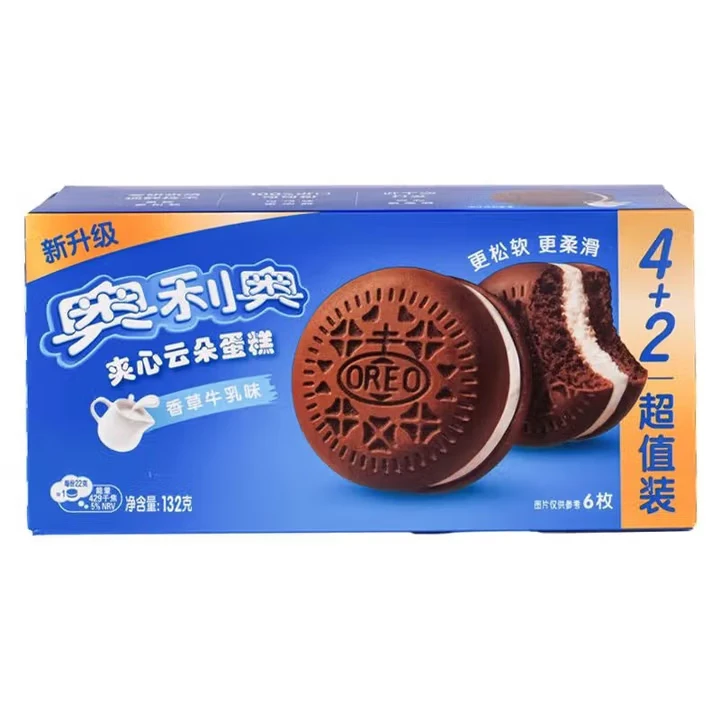 奥利奥夹心云朵蛋糕香草牛乳味132g