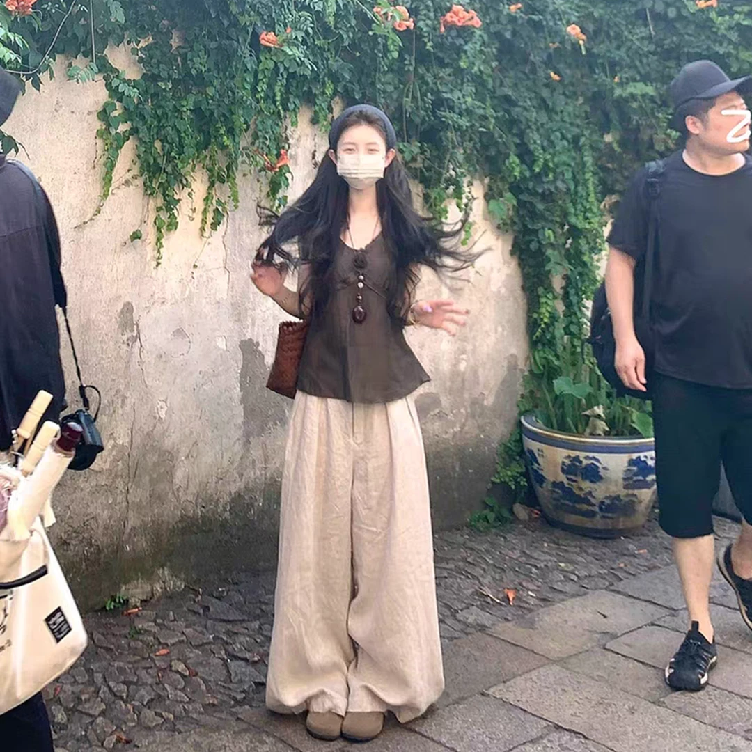 花朵背心+慵懒感阔腿裤C 8987