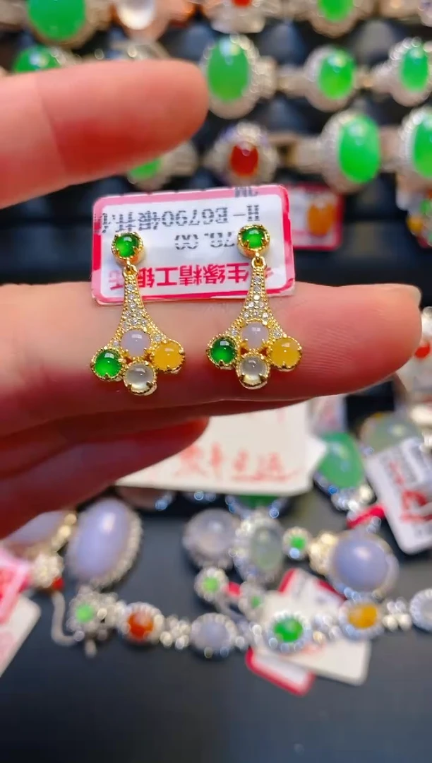 银S925镶嵌戒指翡翠天然