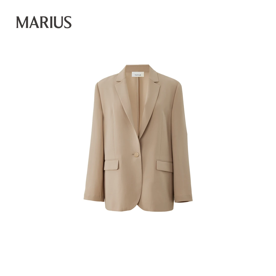 MARIUS‘华尔街2.0’滑爽悬垂性挺阔通勤日常经典醋酸一粒扣西装