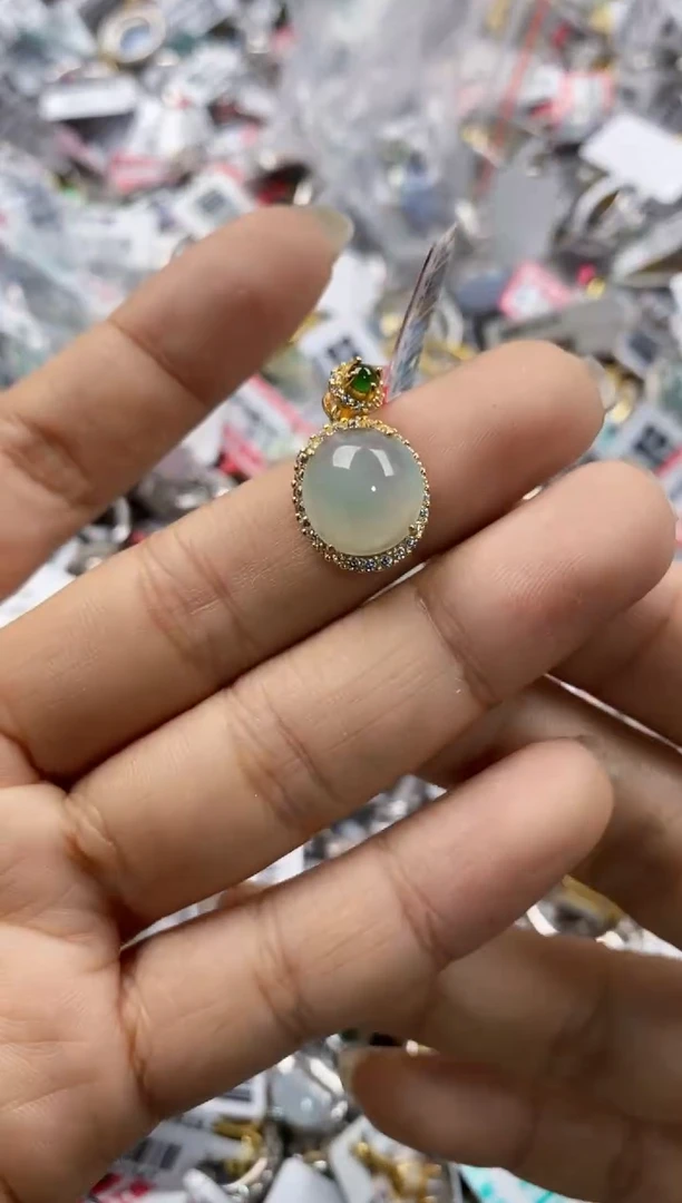 银S925镶嵌戒指翡翠999-----8