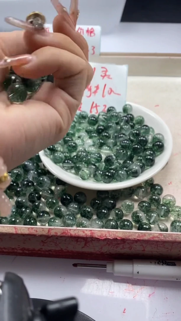 【闪购商品】水晶颈饰未镶嵌w137绿幽灵烤色10mm*10颗