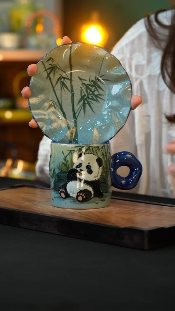 杯手绘心瓷陶瓷浮力