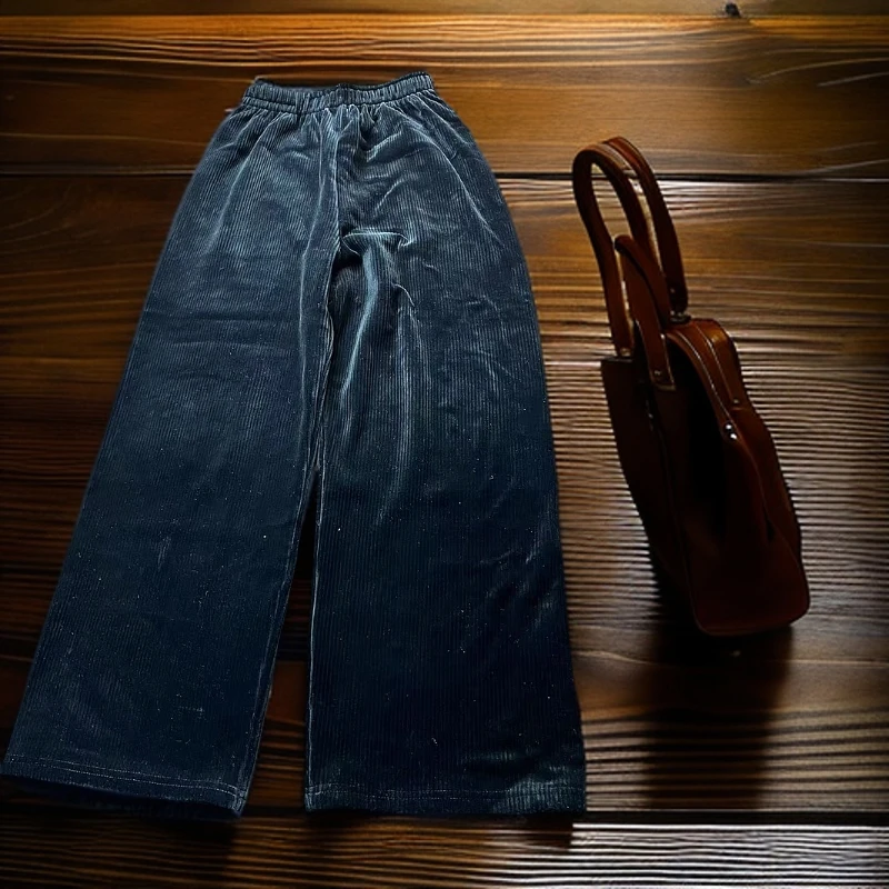 黑玛丽黑色加绒直筒显瘦裤