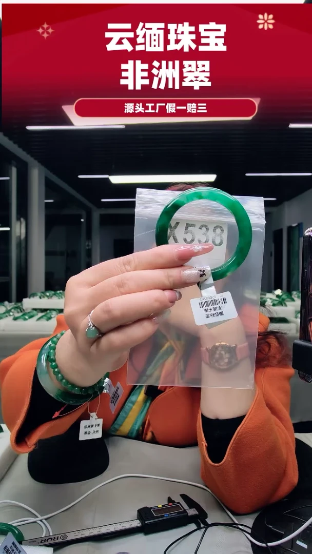 未镶嵌手镯石英质玉（非洲翠）54圈口X538