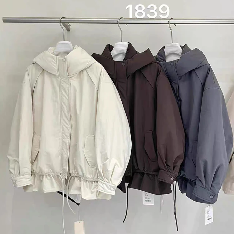 小众设计感荷叶边花苞下摆时尚羽绒服外套