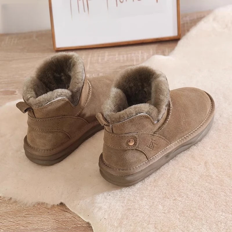 卓诗尼【断码清仓】雪地靴女2025年冬季新款加绒短靴子防滑保暖棉鞋