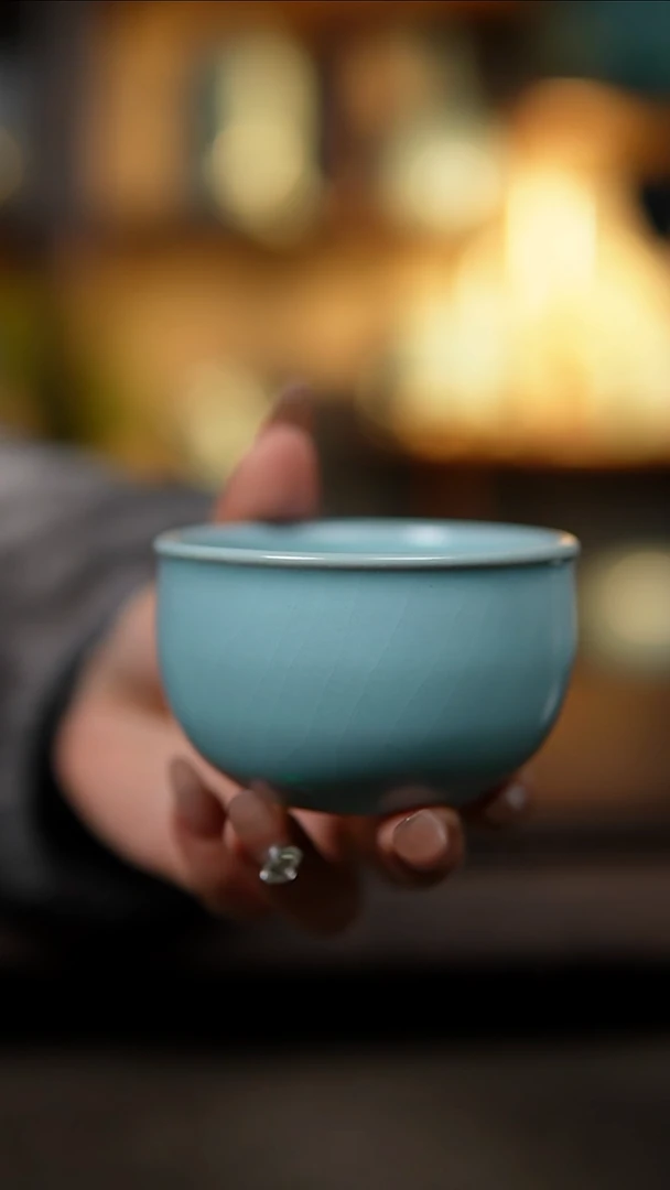 【闪购商品】杯仿古宋臻釉纯手缸杯瑕