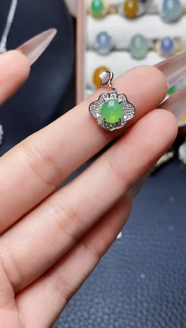 银S925镶嵌戒指翡翠2425