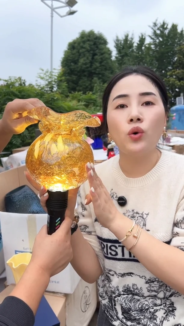 水晶玻璃吸管款金钱袋