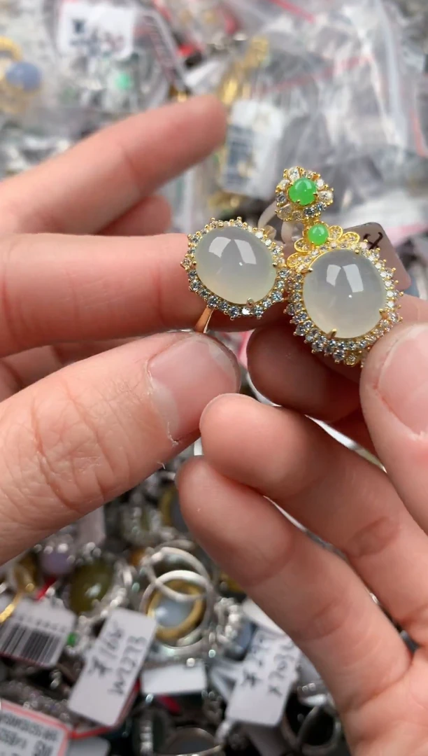 银S925镶嵌戒指翡翠333333   5