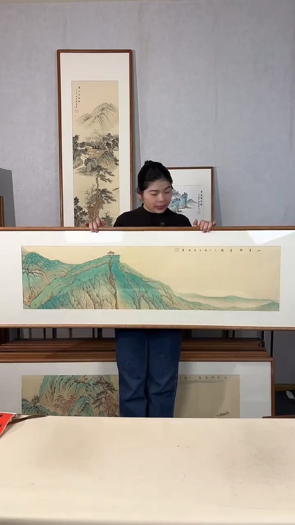 国画手绘*山亭临清风*52*172cm带框发货
