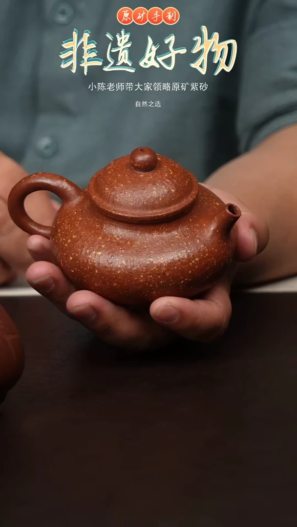 茶壶紫砂原矿紫砂壶-8目容天
