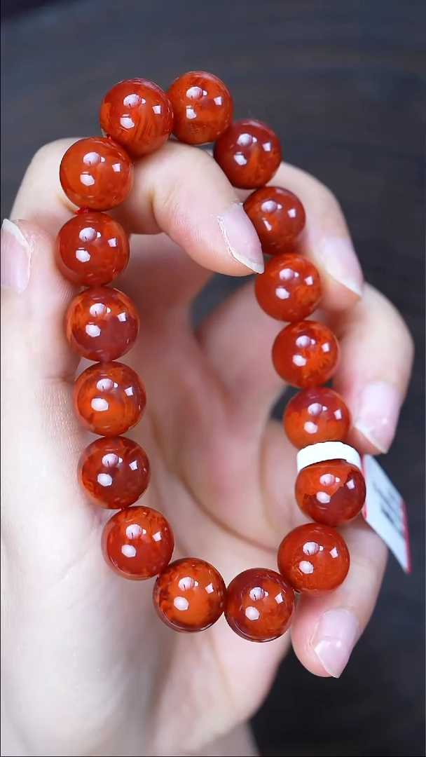 未镶嵌手串南红玛瑙无胶无裂瓦西原矿12mm+43g1098