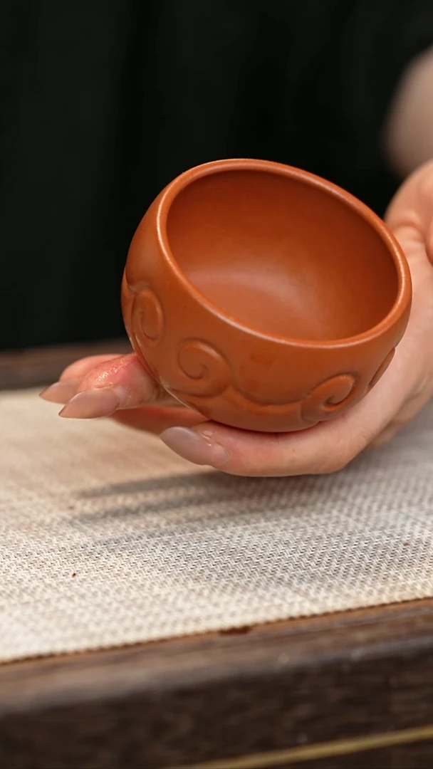 茶壶紫砂小煤窑朱泥  如意杯
