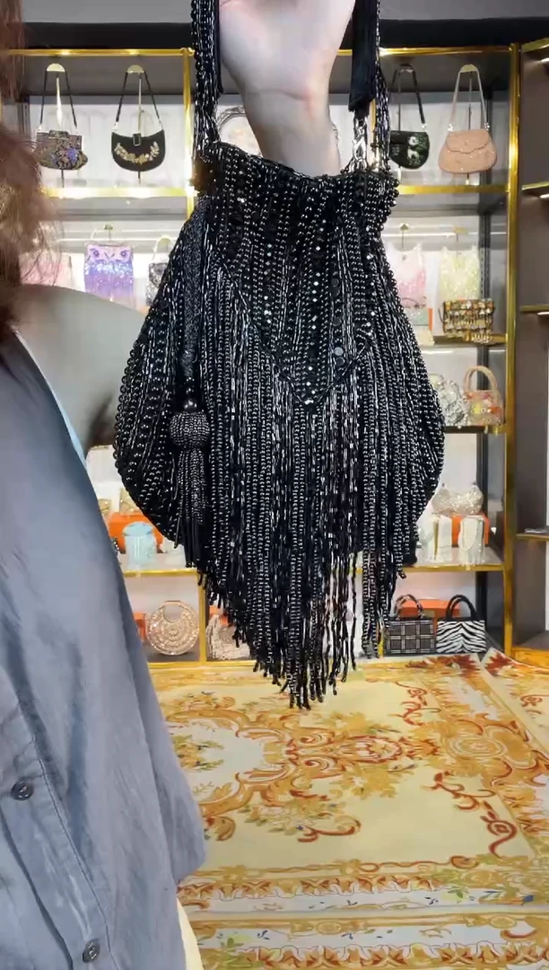 织物织物珠韵恒泽重工串珠手提包
