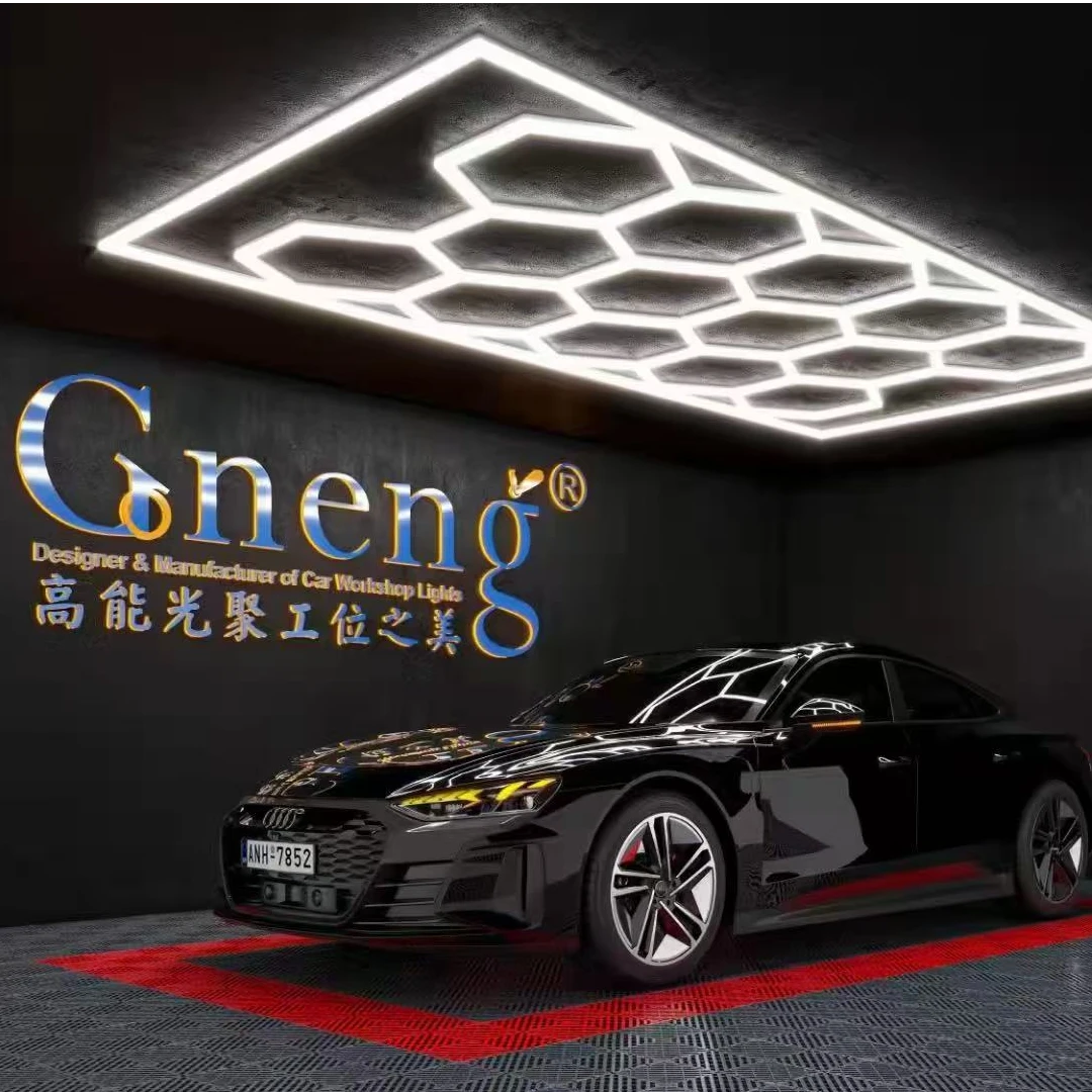洗车房高能蜂窝灯汽车美容店维修工位灯光无尘车间贴膜led灯