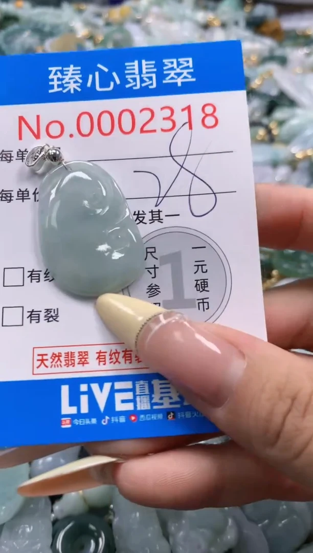 翡翠未镶嵌颈饰含绳0002318