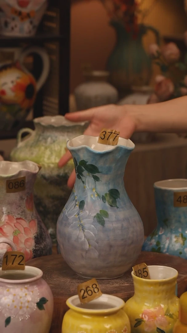 陶瓷377景德镇设计师手作花器摆件侘寂风