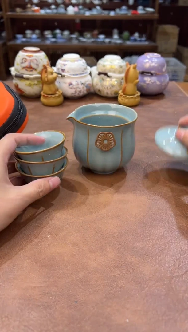 真的很便宜会开片的旅行茶具