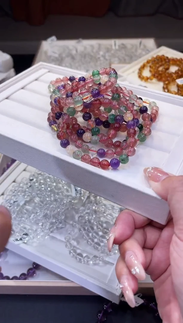 【闪购商品】水晶/未镶嵌多宝草莓晶手串
