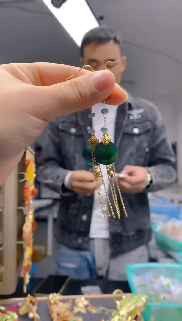 【闪购商品】翡翠耳饰合金0124翡翠耳钩