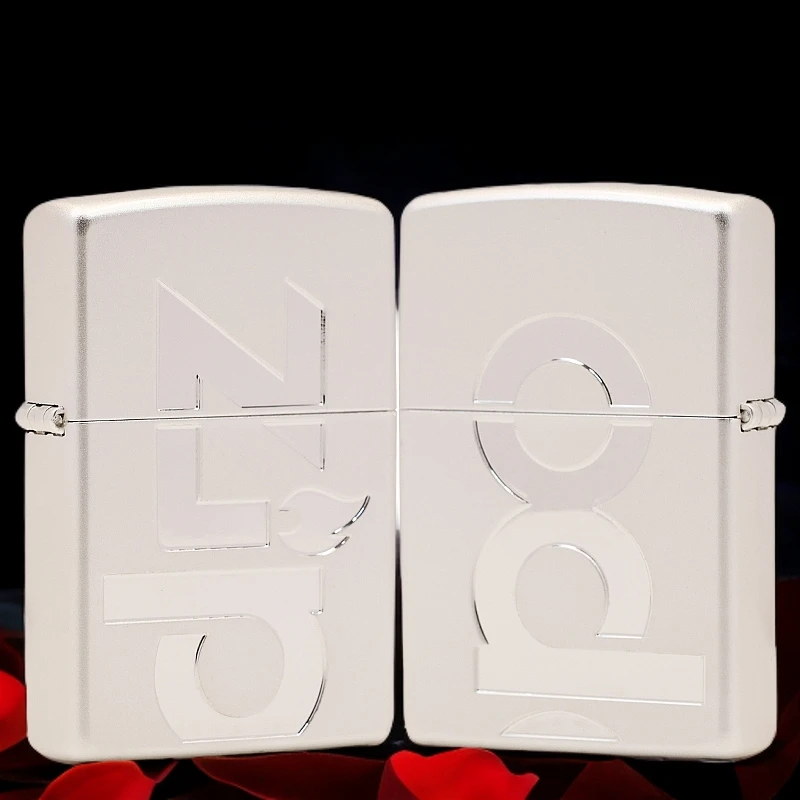 ZIPPO/之宝亮银哑漆常规【大标】正品煤油打火机KF-DF