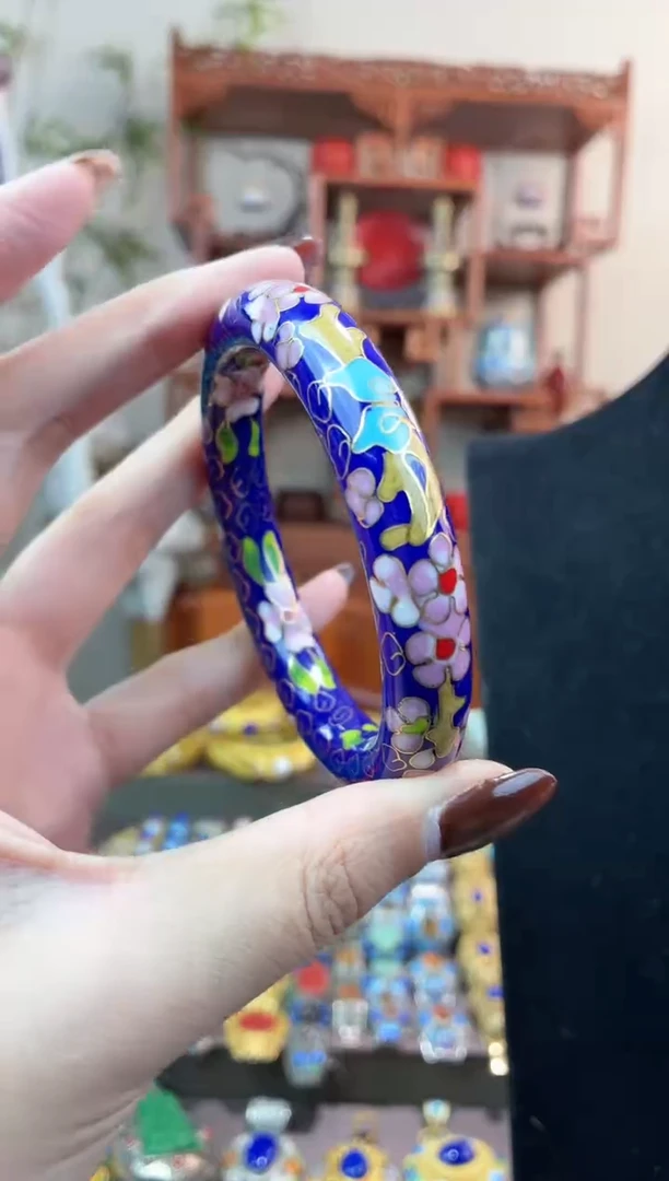 非遗手工景泰蓝镯子宝蓝