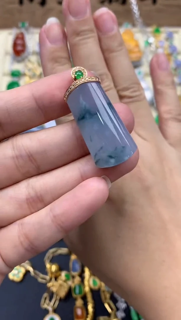 翡翠18K金镶嵌颈饰180-春日珠宝